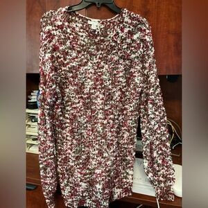 Red and White Knit Sweater